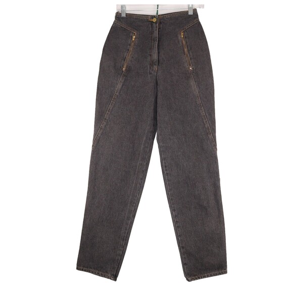NWT Vintage Alberta Ferretti Women's High Waist Tapered Jeans Black EU40-US8 NEW - Picture 1 of 12